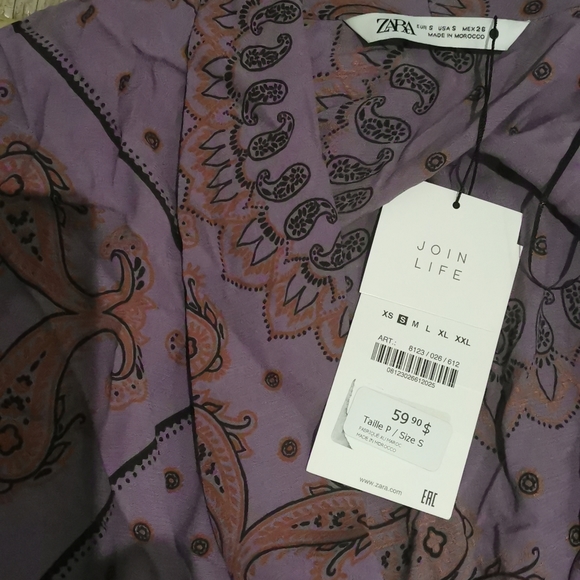 Printed crossed paisley coat style blouse - Picture 4 of 5